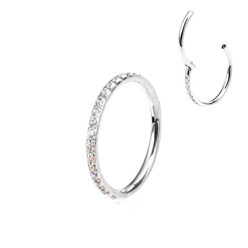 Cross-border hot sale 316L stainless steel front diamond nose ring closed ring multifunctional jewelry nose ring