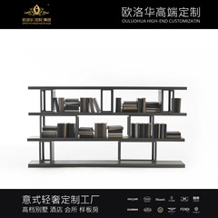 意式書架書櫃現代簡約落地書架櫃置物櫃陳列櫃書櫃書架輕奢後現代