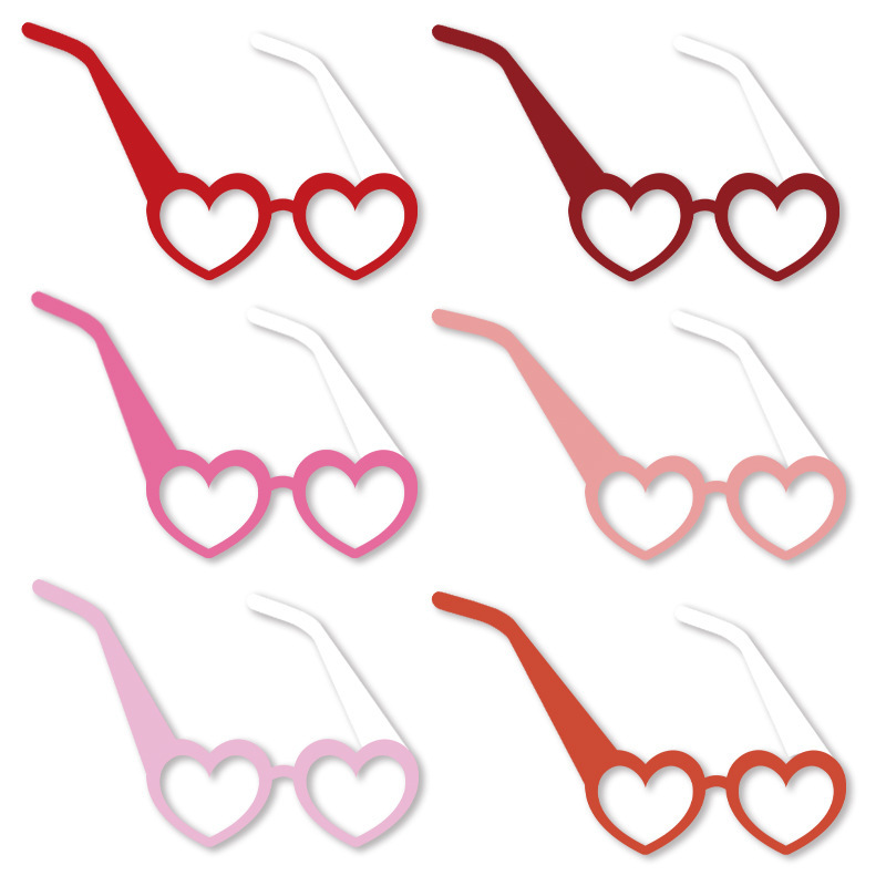 Valentine's Day Cute Sweet Heart Shape Paper Party Glasses display picture 2