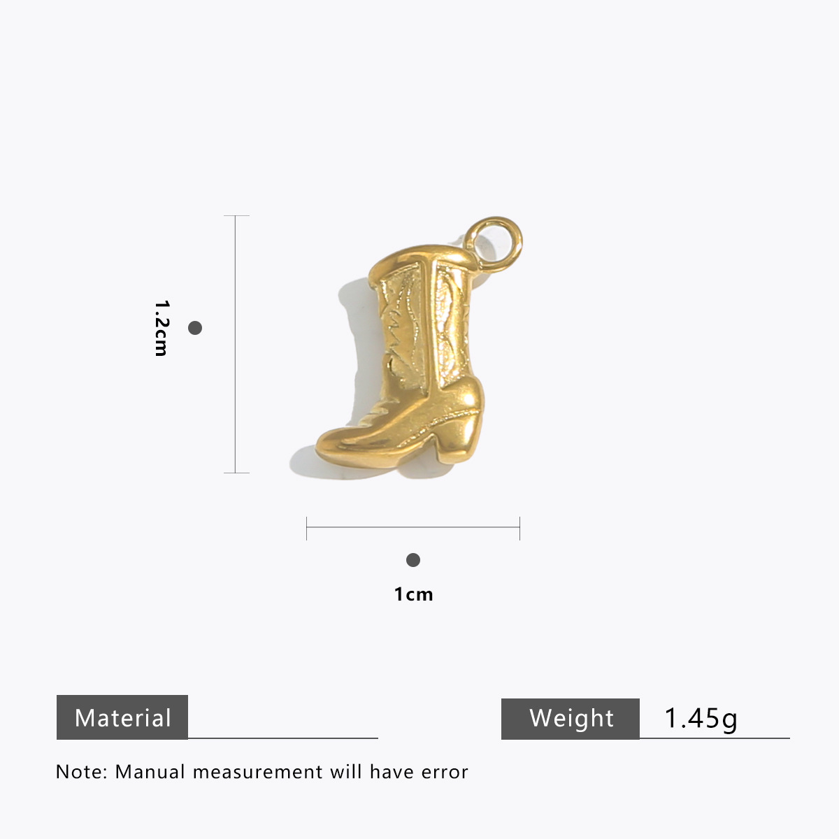 6g Weight Pendant Jewelry Making Type Charms Classification 5 PCS/Package Quantity 304 Stainless Steel Material Boots Pattern All Seasons Season Plating Design Retro, Classic Style Style 5 PCS/Package 304 Stainless Steel Boots Pendant Charms 30