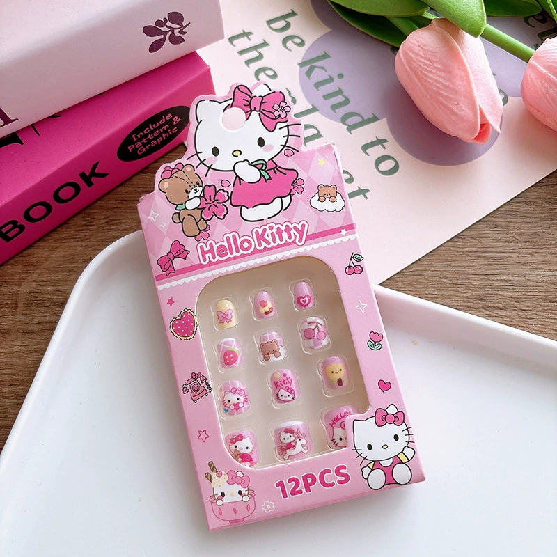Sanrio, милые детские наклейки для ногтей, 12 шт., для наряда