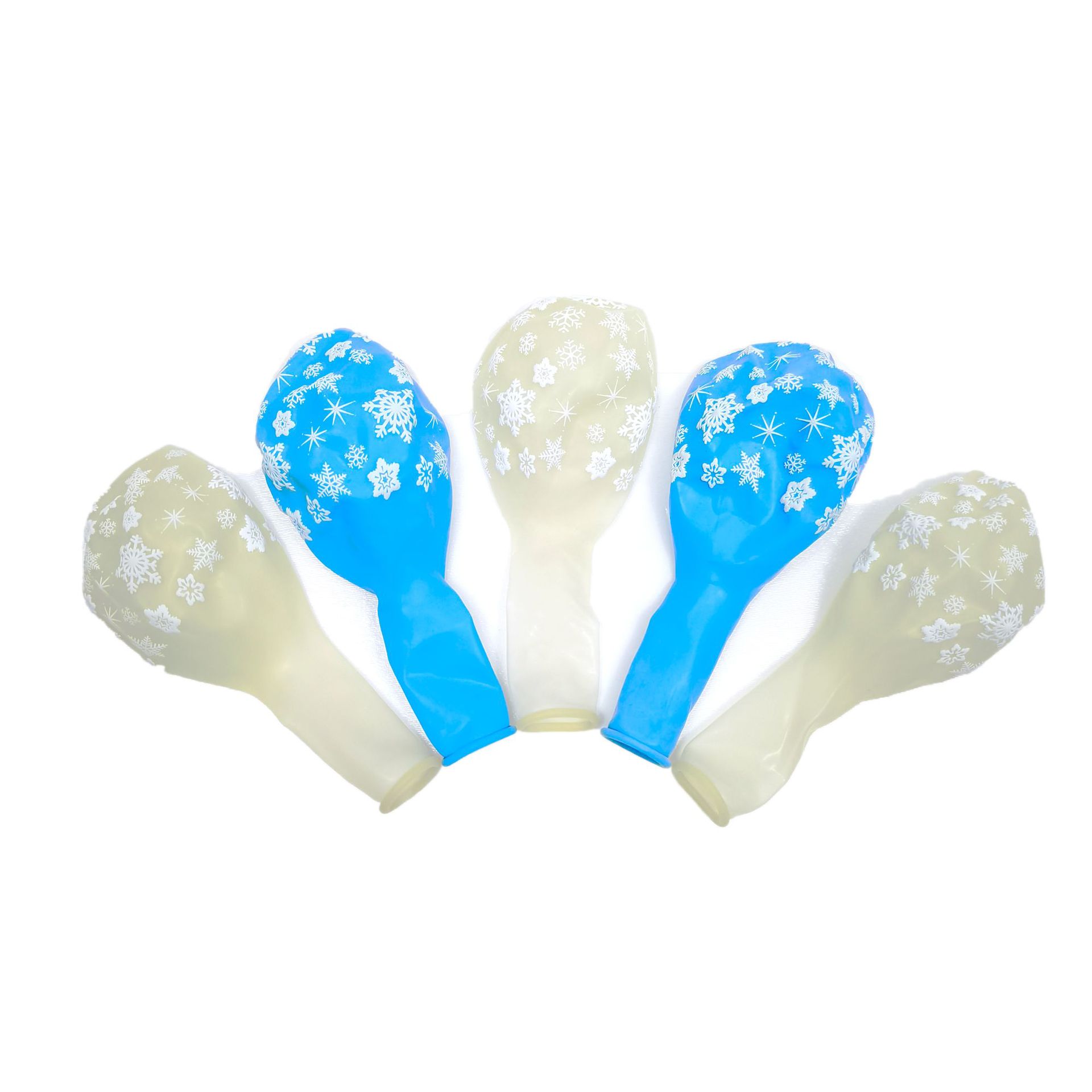 Transfronterizo Amazon Navidad Nuevo 12 pulgadas transparente copo de nieve globo de látex copo de nieve lentejuelas trozos de papel globo lleno