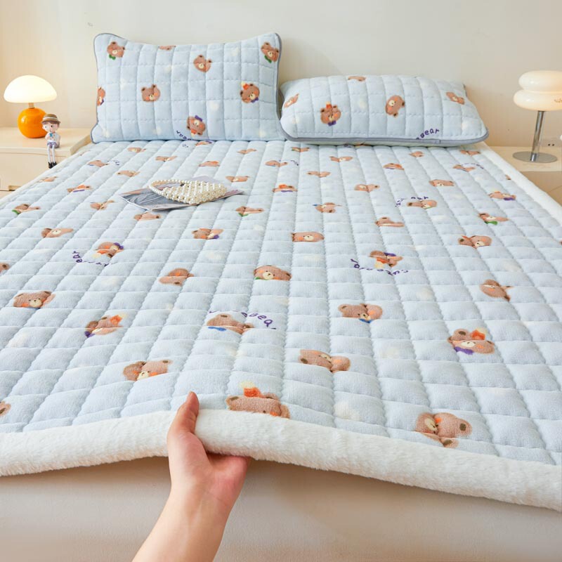 Live broadcast new winter warm velvet side milk velvet quilted mattress