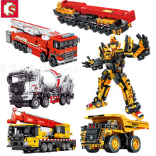 森宝712001-37 工程车系列三一重工拼装儿童挖掘机积木玩具男孩批