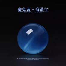 天然海蓝宝魔鬼蓝散珠冰种蓝色水晶圆珠子女士手链手工编织项链