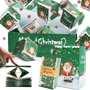 Amazon Cross-border Explosions Christmas Surprise Jumping Box Birthday Creative Gift Christmas Folding Bouncing Red Envelope Gift Box