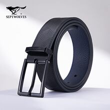 七匹狼真皮针扣腰带商务男士皮带新款百搭年轻人正品休闲牛皮裤带