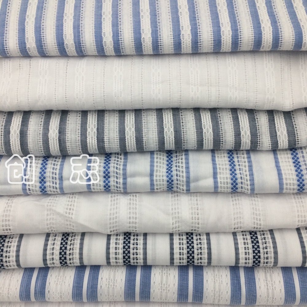 色织提花绞综面料大提花色织布女装布料南通织布先染布纱罗布