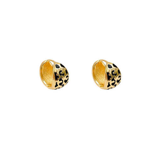 Glamorous Vintage Leopard Print Two-Sided Ear Clasp Earrings for Women, Lightweight and Unique, Perfect for Autumn and Winter Fashion, Stylish and Versatile, Exquisite Jewelry