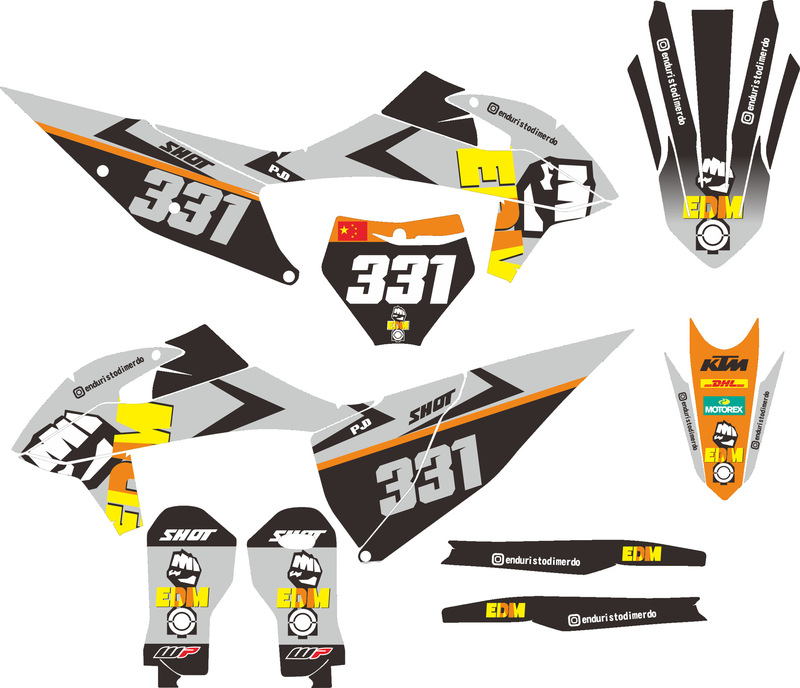 KTM250EXCF ステッカーデカールプリントステッカーフィルム Gaosai モトクロスステッカーレーザーに適しています|undefined