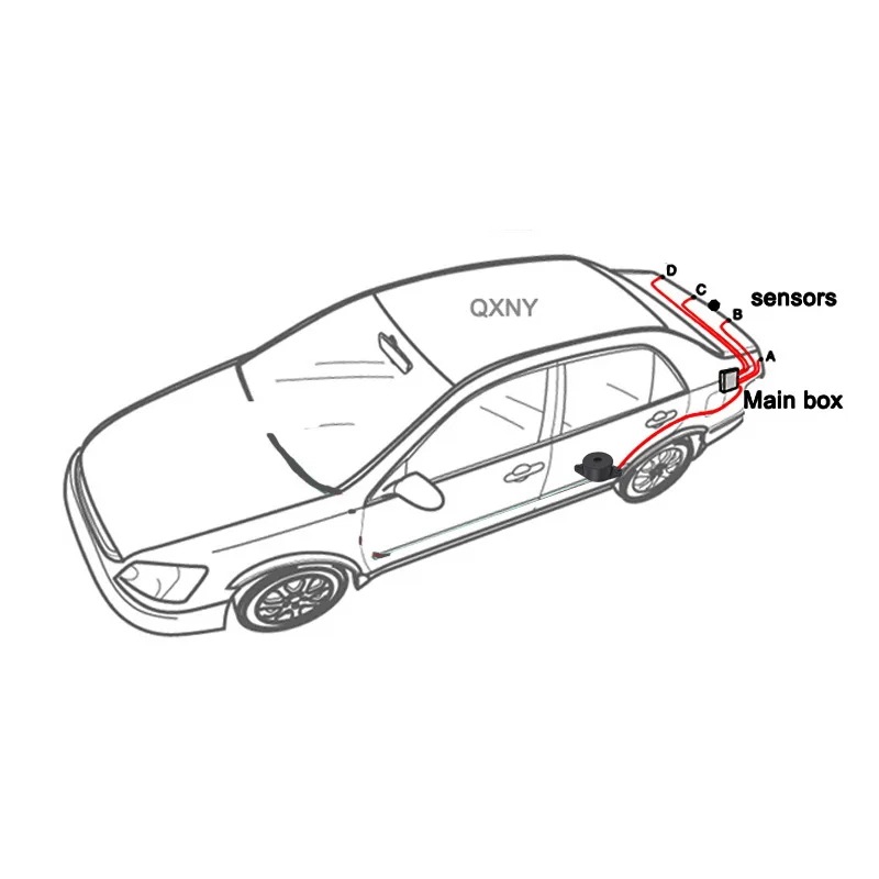 The Erlangshen reverse radar with 4 rear sensors emits a sound like the original and features high-precision ultrasonic detection