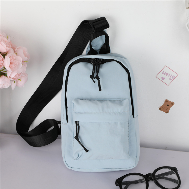 Bolsos para niños coreanos de nuevo estilo, deportes de ocio, bolsos de pecho para niños y niñas geniales, monedero de viaje para niños de color sólido simple
