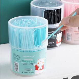 Wholesale Two-In-One Multifunctional Cotton Swabs Household Disposable Colorful Ear Scoop Cotton Swabs Ear Picking Double-Ended Cotton Swab Sticks