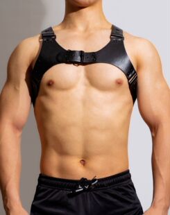 D.M men's shoulder strap leather adjustable chest strap sexy decorative fun props muscle camisole shoulder strap