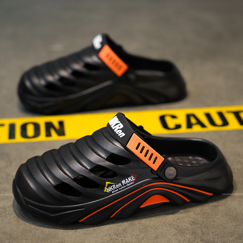 Sandalias y pantuflas de distribución transfronteriza para hombres, ropa exterior de verano, suela gruesa, sensación de mierda, sandalias de playa, tendencia, conducción de dos manos, talla grande