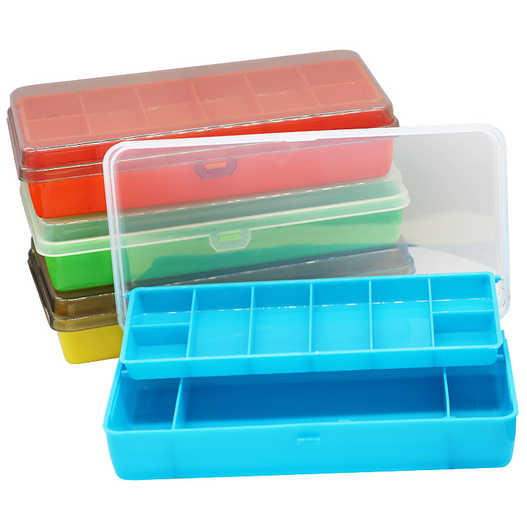 Caja de plástico transfronteriza Caja de cebo de doble capa Caja de accesorios de plástico transparente Caja de gancho de placa de hierro Caja de paquete Caja de almacenamiento