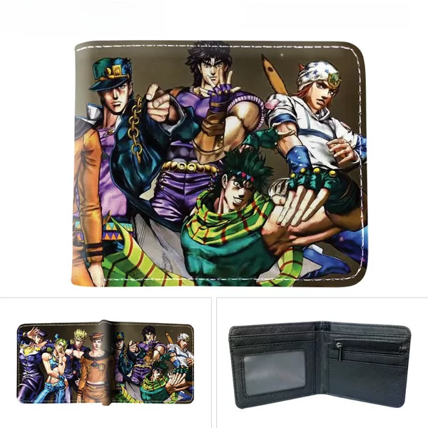 Jojo's Bizarre Adventure Peripheral Full-Color Wallet Two-Dimensional Folded Short Anime Printed Large-Capacity Wallet