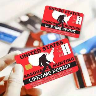 Cross Border 2025 Red Savage Hunting License Credit Card Traffic Card Funny Sticker Protect Skin Car