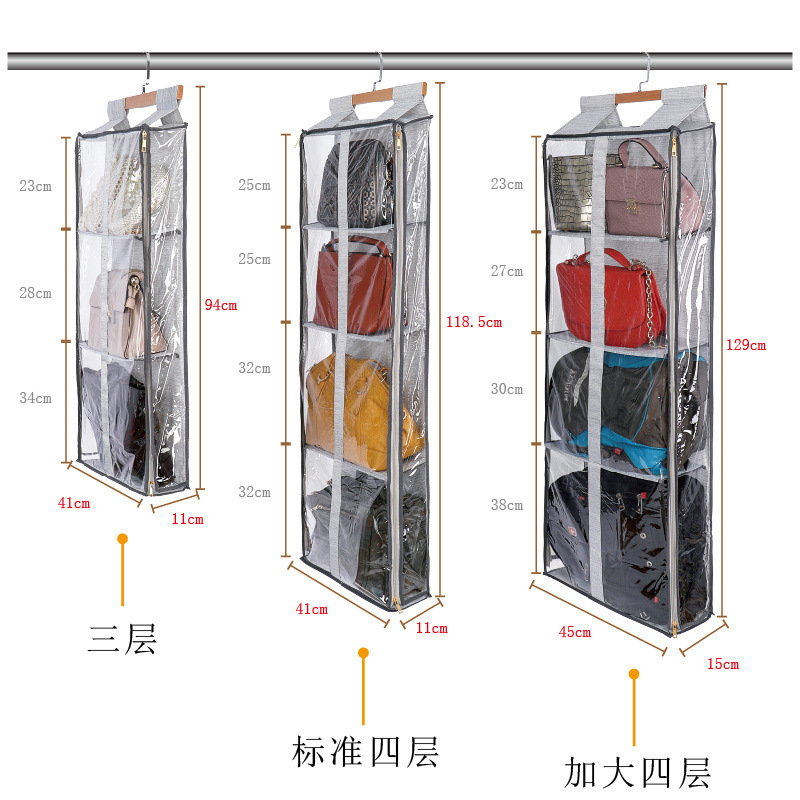 Puerta trasera bolsa a prueba de polvo almacenar bolsa colgante armario colgante bolsa colgante pared sombrero marco de acabado de tela transparente fijación Fengzhihe