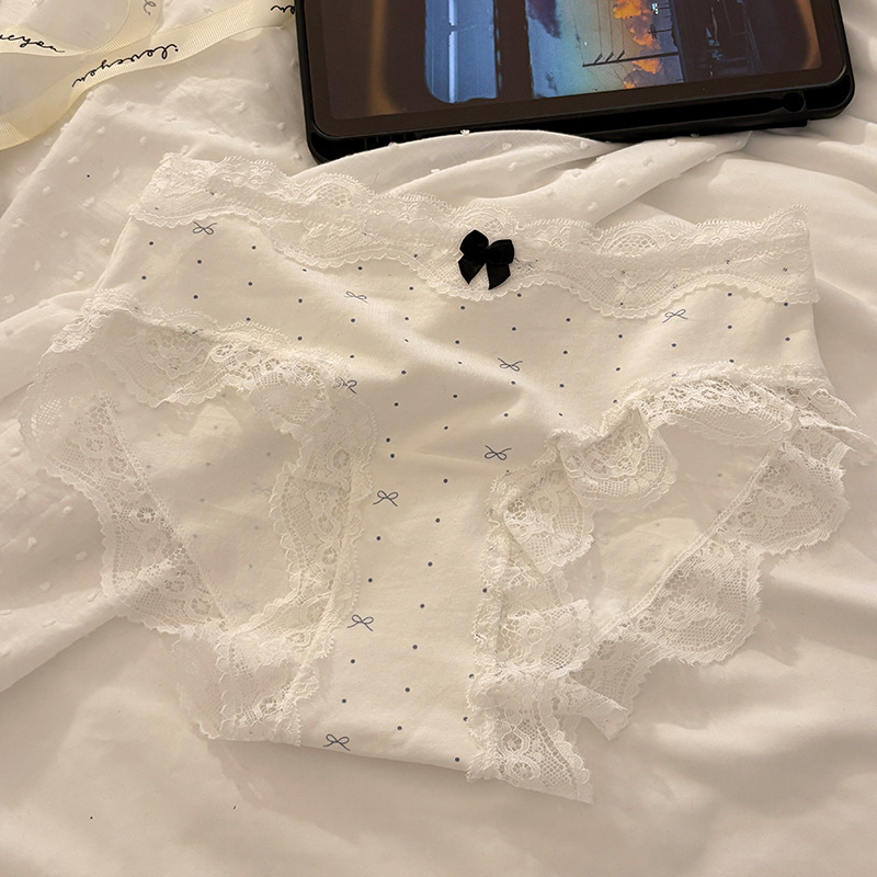 内裤女生纯棉10A抗菌全棉加长裆2025新款甜美碎花中腰少女三角裤|undefined