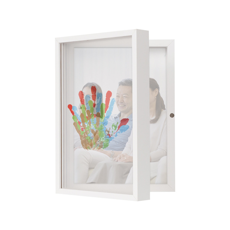 Cross-Border New Hinge Magnetic DIY Couple Handprint Photo Frame Handmade Family Creative Gift Handprint Paint Picture Frame