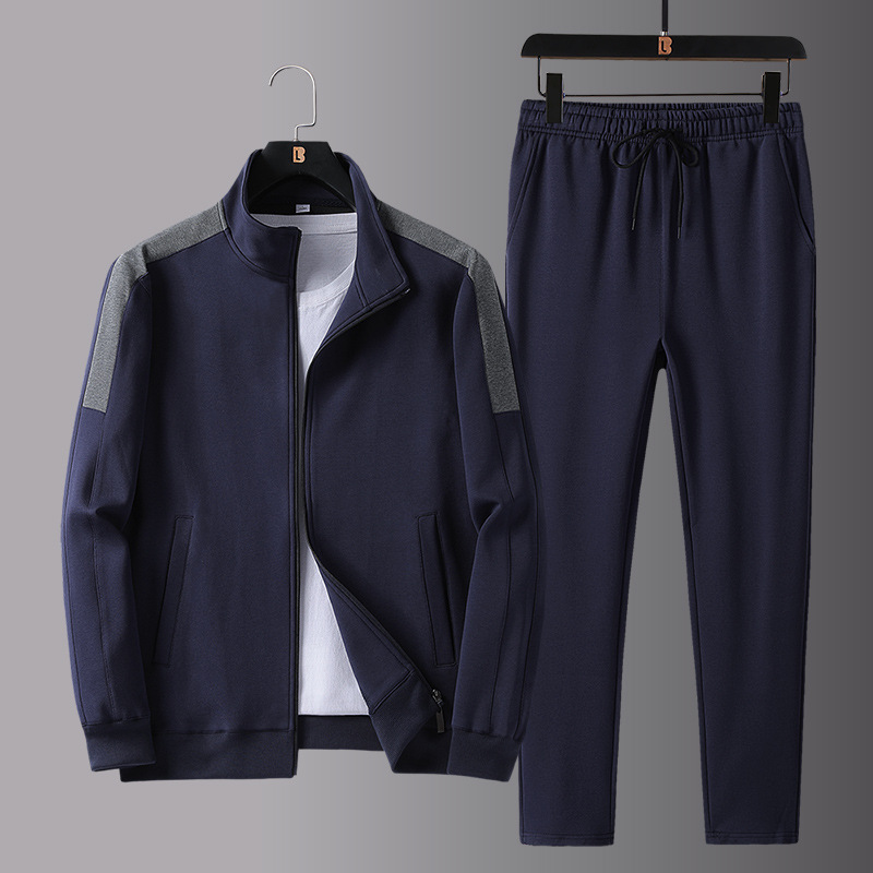 Traje de deporte casual para hombres de mediana edad y ancianos primavera y otoño más tamaño suéter suelto de dos piezas abrigo de papá hombres