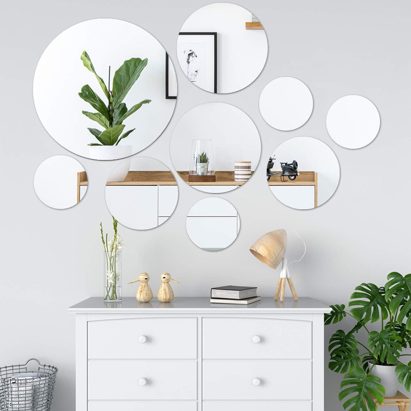 Espejo acrílico transfronterizo sin marco, espejo de maquillaje autoadhesivo flexible, espejo de decoración de escritorio irregular en forma de nube de moda image 1