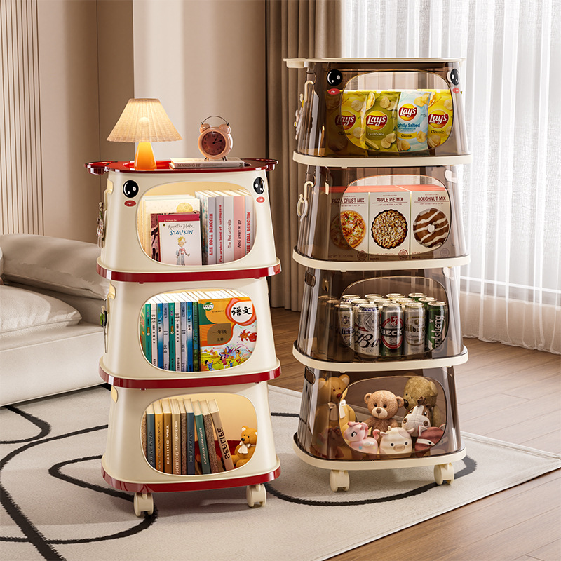 Trolley Storage Rack for Home Living Room Dormitory Removable Multi-Layer Snack Storage Rack Children's Bedroom Bedside Table