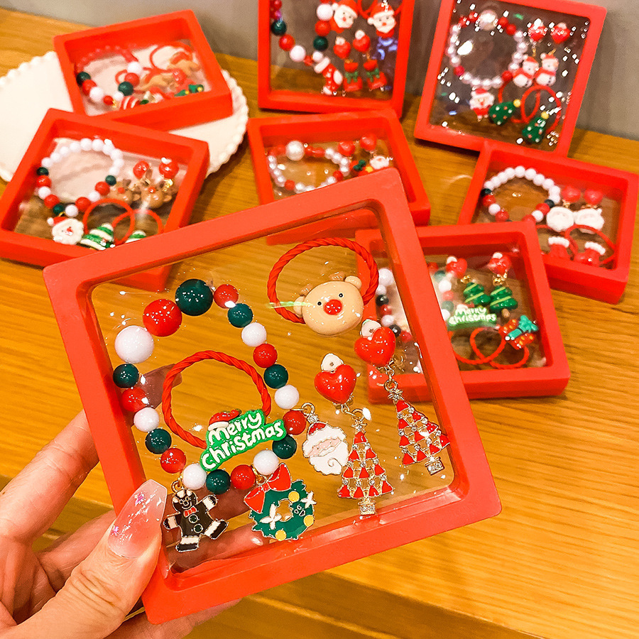 Brazaletes de navidad para niños, joyas de navidad para ancianos, alces, regalos de vacaciones, anillos de fiesta, orejas, joyas para niños transfronterizas