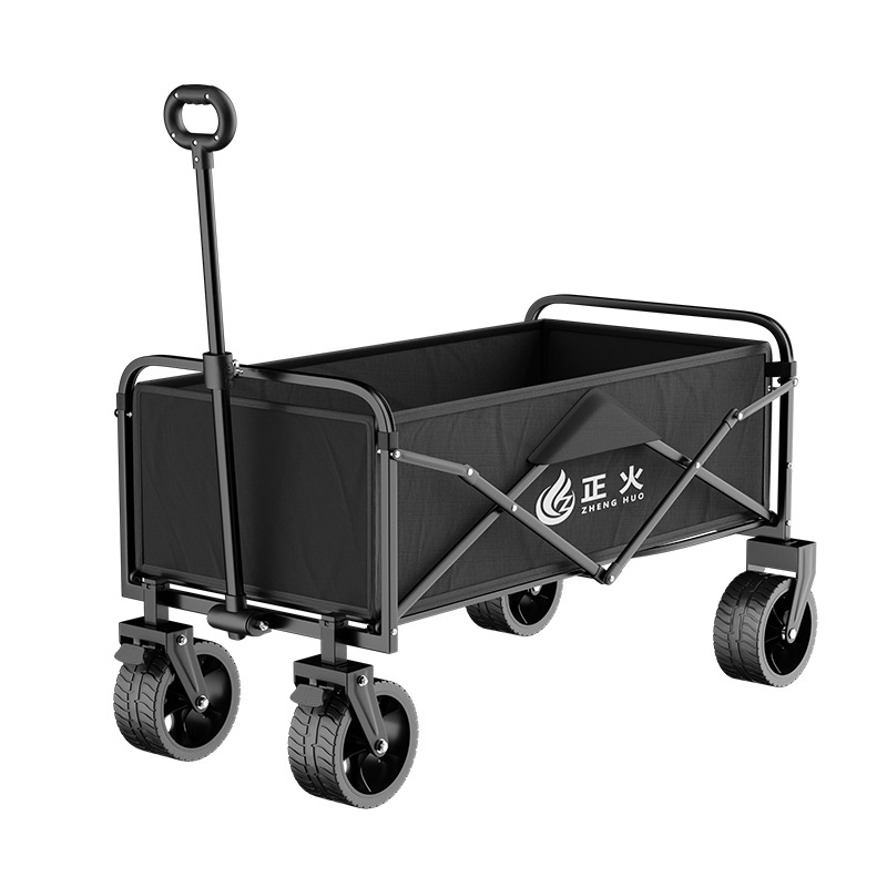 Outdoor Foldable Cart for Camping, Oversized Camp Cart, Picnic Cart, Trailer, Camping Hand-Pulled Stall Cart