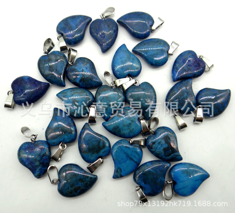 Venta caliente en forma de corazón colgante natural cristal Rosa ágata piedra torcida corazón colgante melocotón corazón collar accesorios Diy