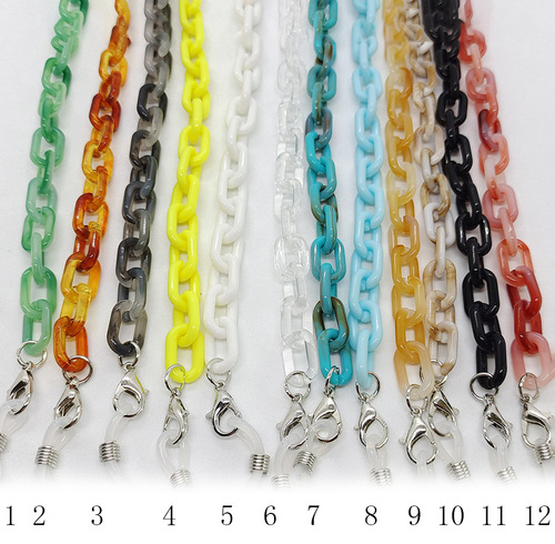 Cross-border European and American retro acrylic resin chain chain glasses chain hanging neck one chain multi-purpose anti-slip and anti-lost