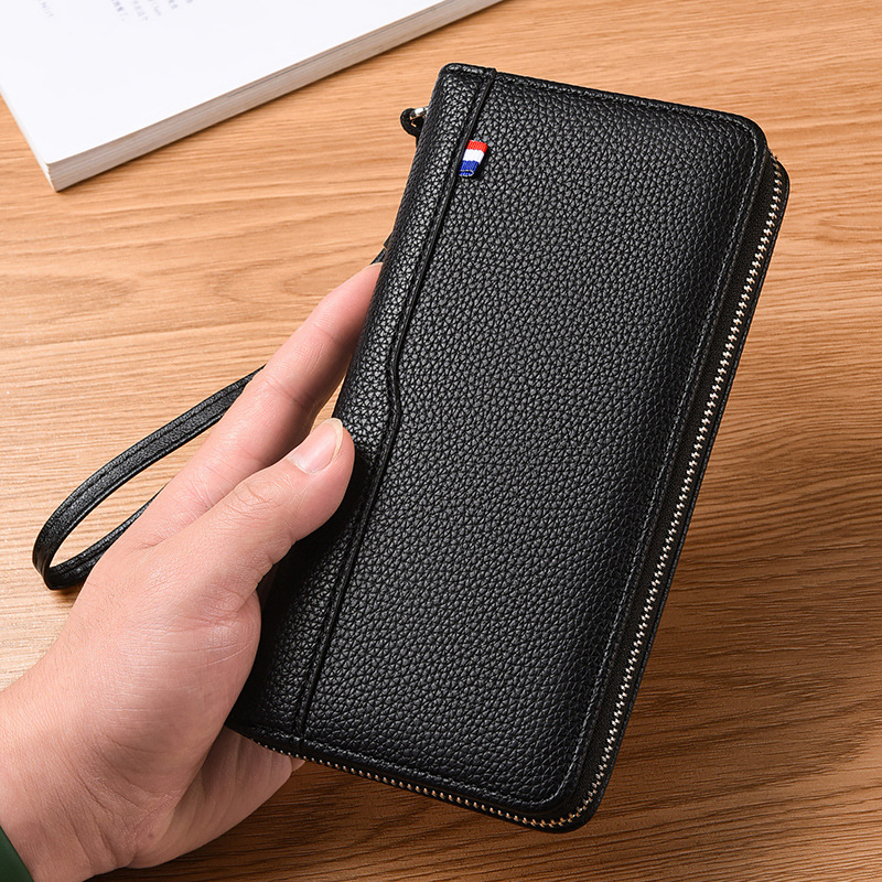 Fashion Men's Wallet Long Zipper Clutch Korean and Japanese Style Multi-Card Business Casual Youth Handbag Men's Trendy