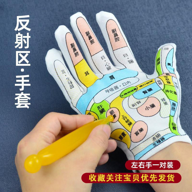 手袋ハンドセラピーマッサージツール手の反射区図モデル教育ツール|undefined