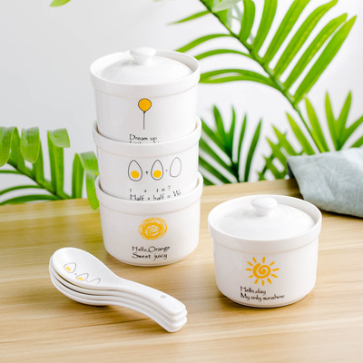 隔水炖盅酒店陶瓷餐具 餐厅饭店燕窝盅蒸蛋盅炖罐沙县小汤盅定制