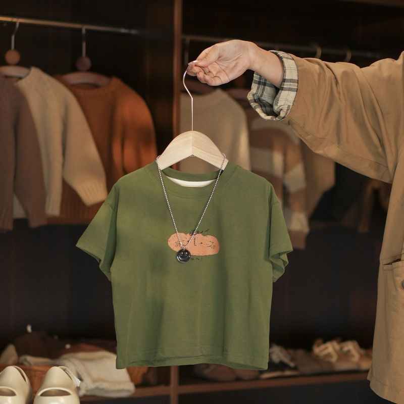 2024 Summer New Boys Short-sleeved suit Stylish Cotton T-shirt Plaid Pants Casual Fashionable Cute Two-piece Set