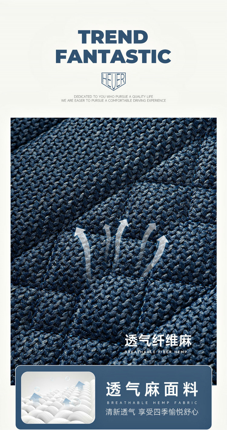 2025 Linen Car Cushion Four Seasons Universal Comfortable Breathable Fully Enclosed Fabric Seat Cover New Five-Seat Special