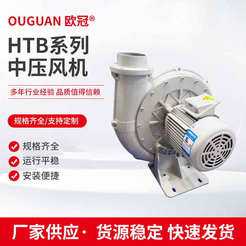 欧冠HTB中压风机多翼式风机烧烤车厨房低噪音外转子空调鼓风机