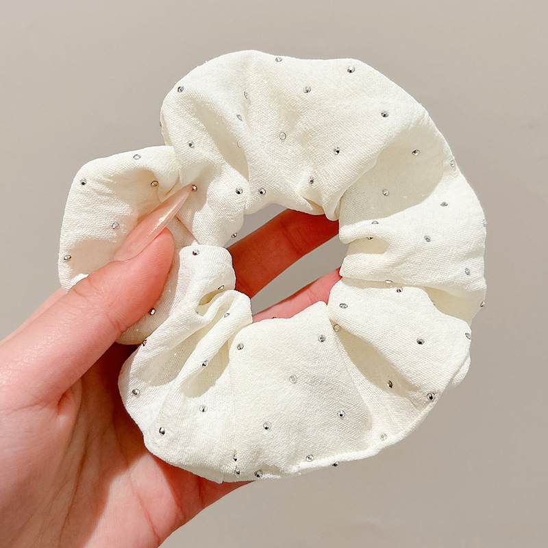 韩系蕾丝大肠发圈超大高级感慵懒风扎头花边发绳女丸子头头绳发饰|undefined