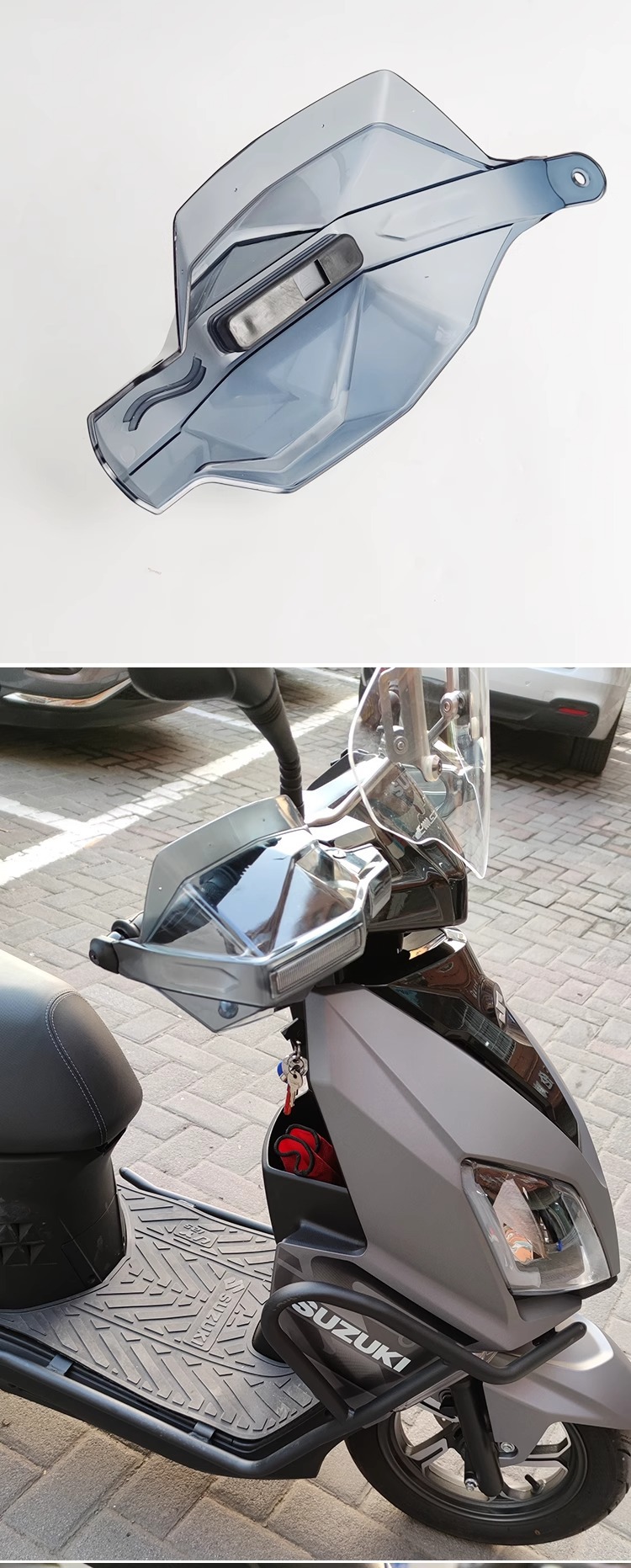 Suitable for Suzuki Scooter Uy125 Hand Guard Usr125 Windshield Handle Nx125 Universal Accessories with Light