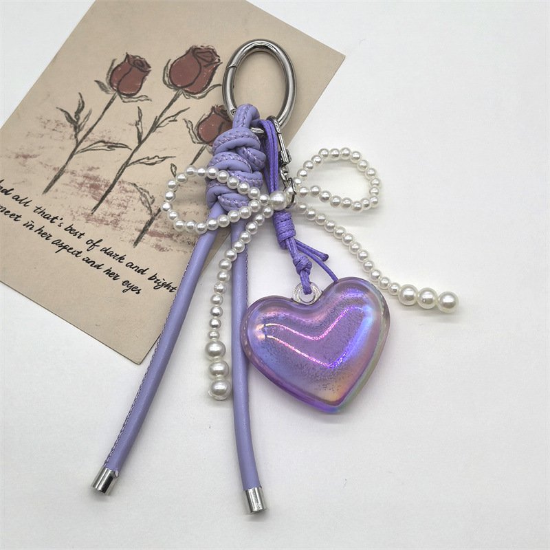 1 Piece Acrylic Heart Shape Bag Pendant Keychain display picture 5