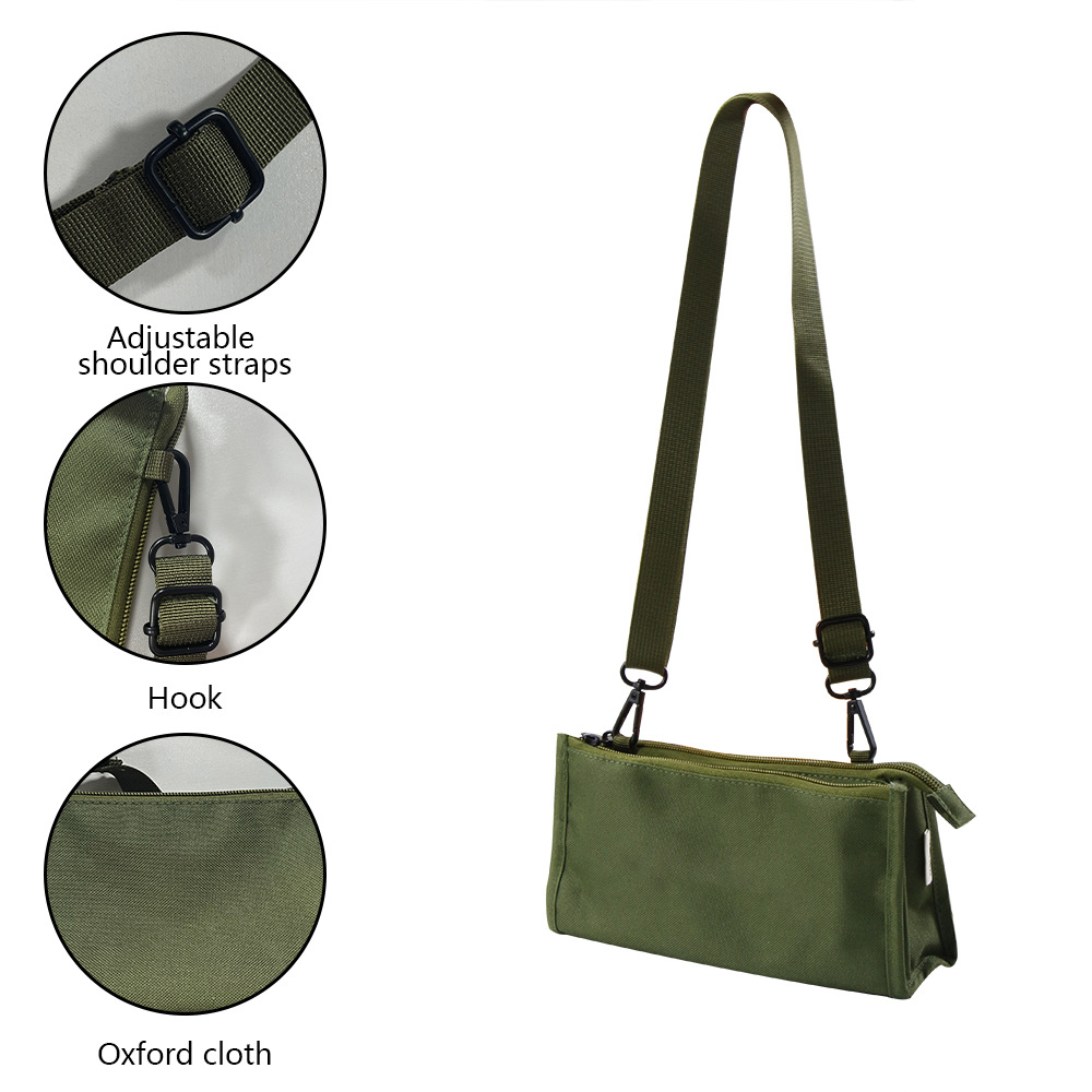 亚马逊新款16安厚帆布多功能金属拉链工具包多层帆布笔袋化妆包