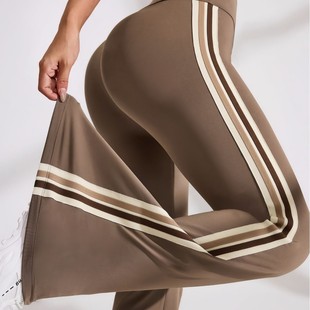 Cross-Border New Casual Micro-Flared Yoga Pants High-Waisted Elastic Pilates Sports Tummy Control Leg-Lengthening Quick-Dry Flared Pants