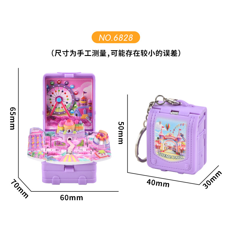 Libro tridimensional 3D Dinosaurio plegable explosivo libro castillo astronauta llavero descompresión de rompecabezas pequeño colgante de juguete creativo