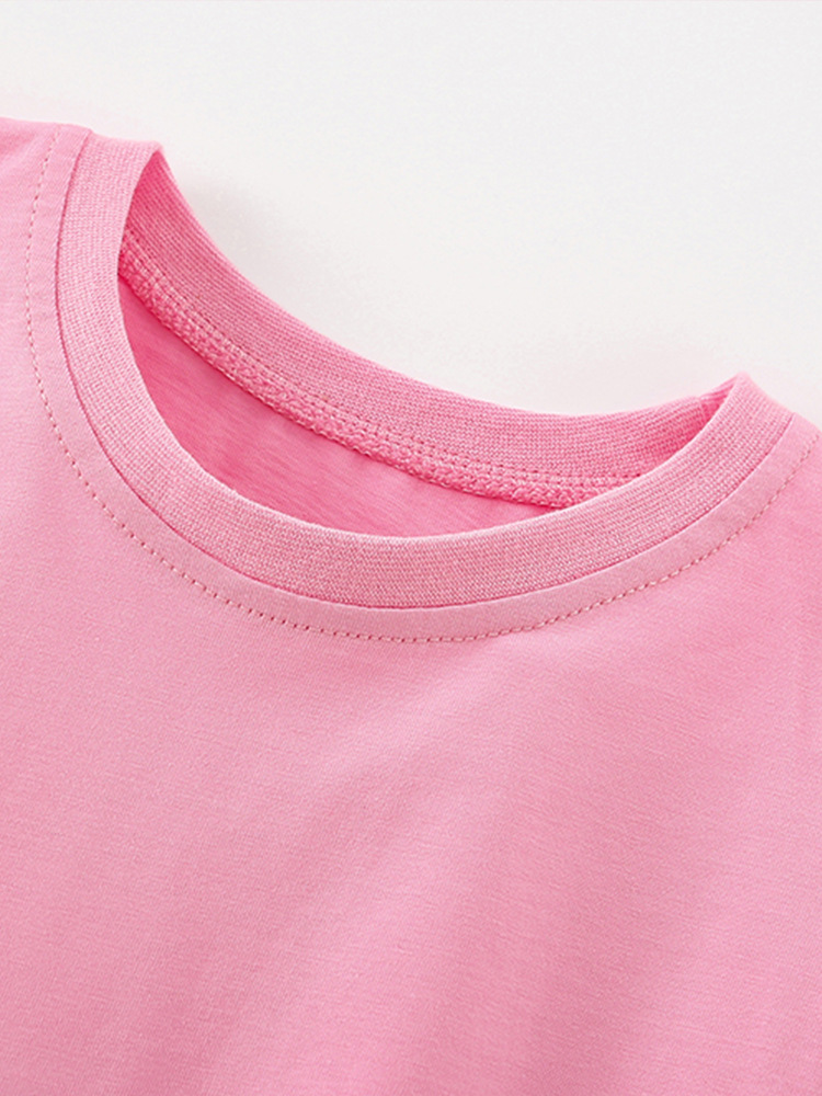 Transfronterizos para camisetas de niñas malwee verano nuevo cuello redondo europeo y americano para niños de manga corta chaqueta de aire extranjero