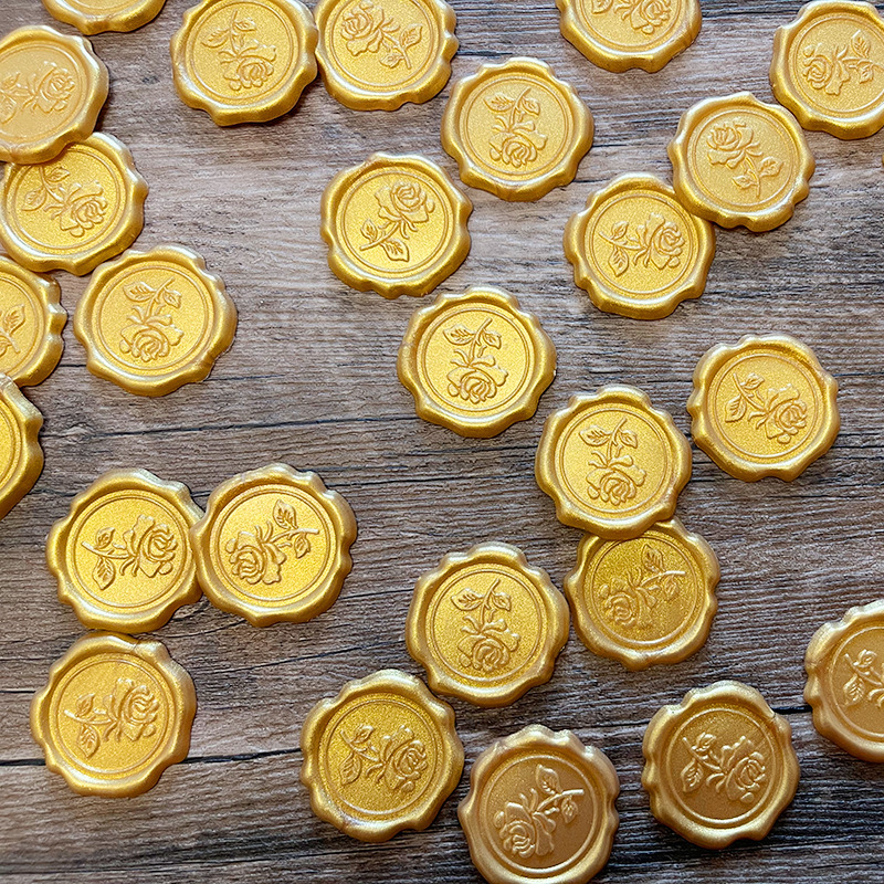 Bronce estereoscópico pegatinas de sello de pintura autoadhesiva relieve retro personalidad creativa DIY decoración carta de amor pegatinas de sello