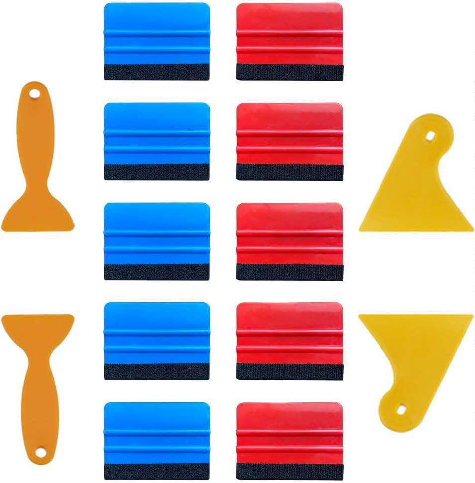 Kit de Herramientas para Vinilado de Coche de 10 Piezas, Plástico con Borde de Fieltro para Coche