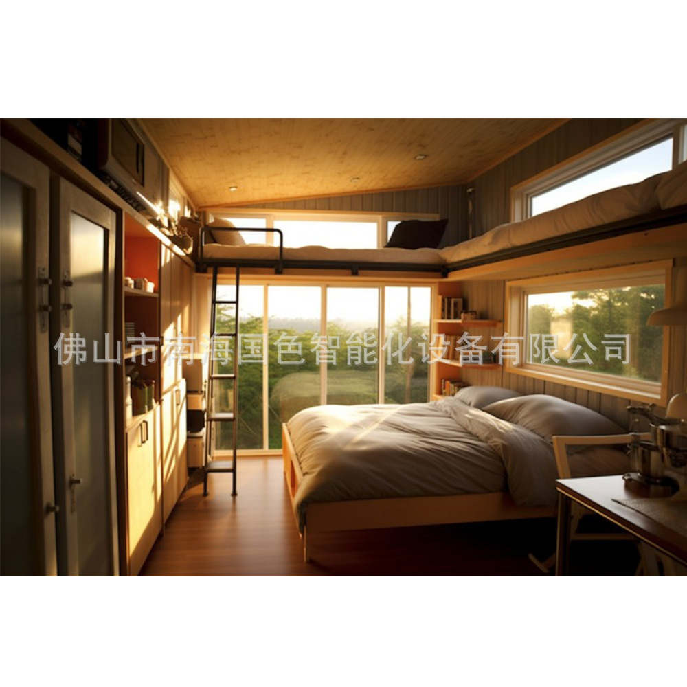 Villa de acero ligero Casa de tablero móvil Casa de familia cápsula espacial Contenedor Casa de caja Casa móvil Casa integrada con estructura de acero