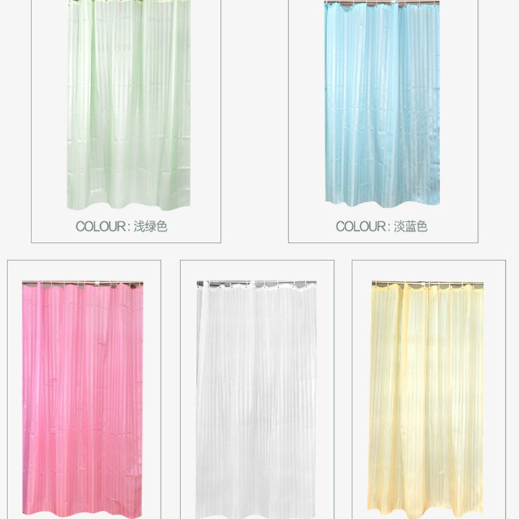Cortina de Ducha de Poliéster a Rayas Jiaguan, Impermeable, Viene con 12 Anillos, Tienda de Ducha, Suministro de Fábrica, Exportación, Estilo Simple
