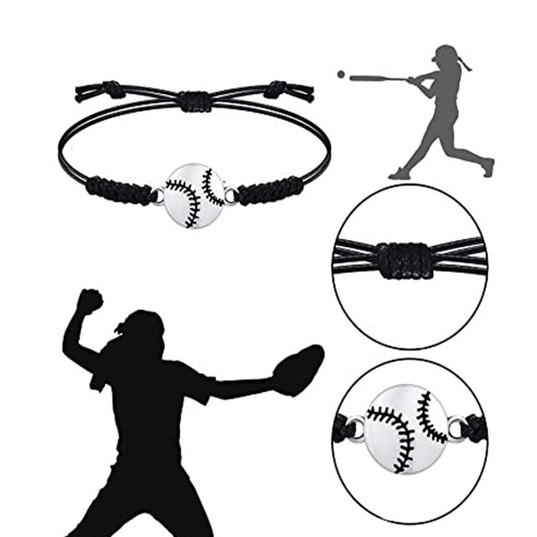 Baseball football basketball tennis woven waterproof bracelet…